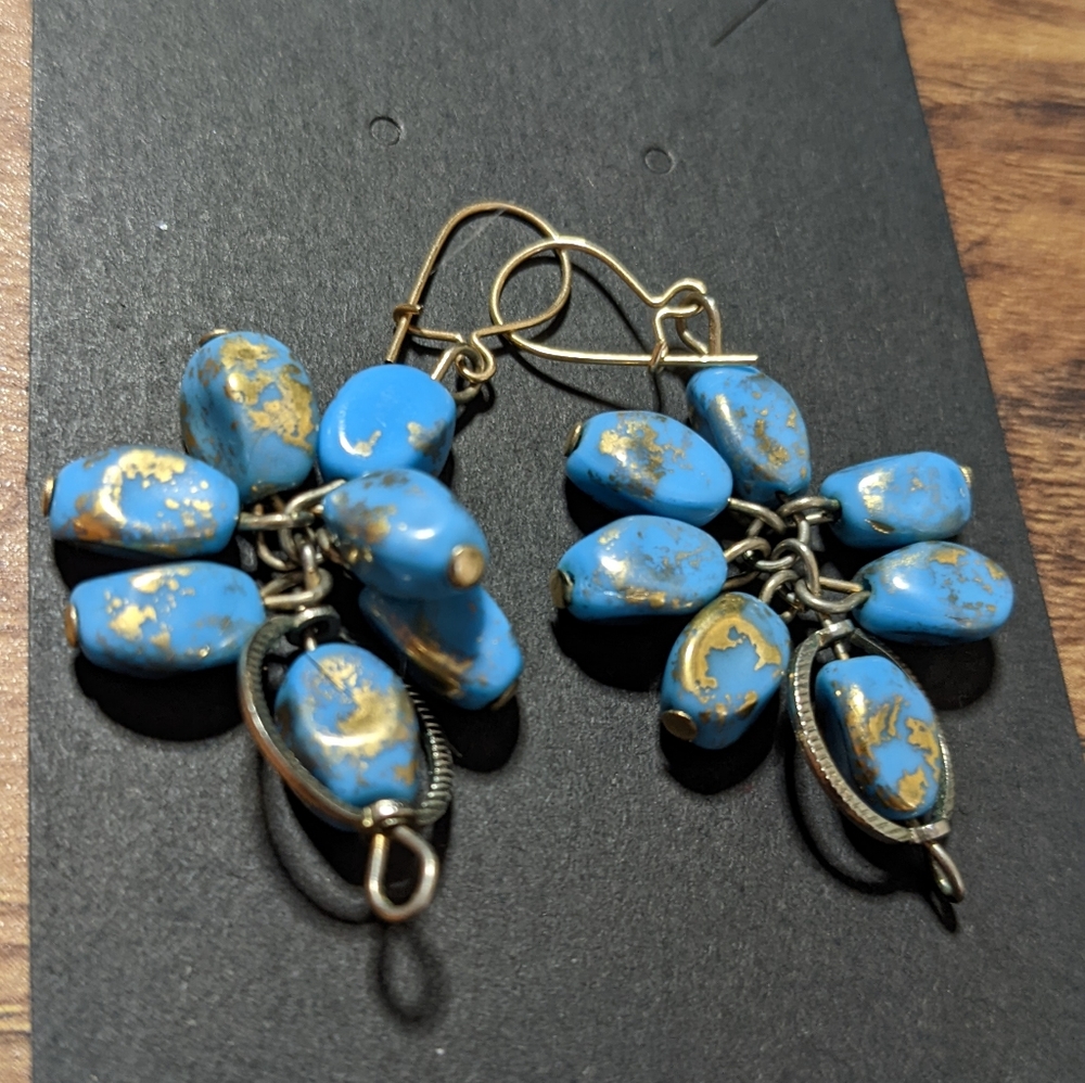 2/20$ Faux turquoise dangle earrings